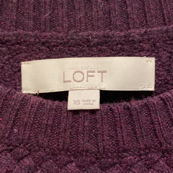 LOFT burgundy purple sweater - Picture 2 of 7